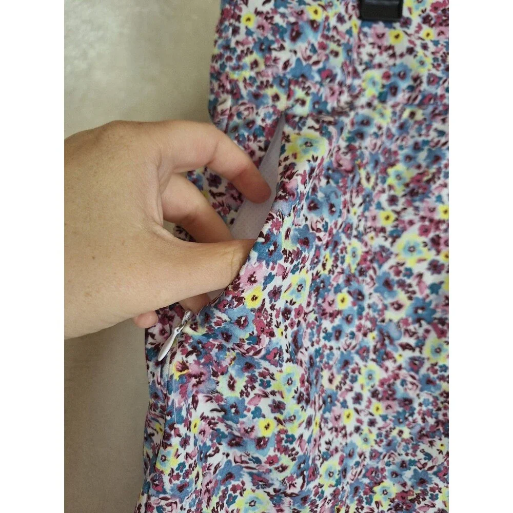 Tek Gear Womens Golf Skort XXL Skirt Shorts Tennis Colorful Floral Zip Closure